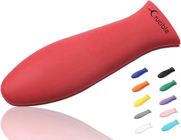 Silicone Hot Handle Holder, Potholder Large Red for Cast Iron Skillets, Pans, Frying Pans & Griddles, Metal and Aluminum Cookware Handles - Sleeve Grip, Handle Cover