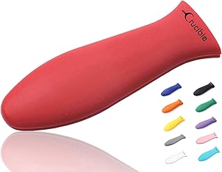 Silicone Hot Handle Holder, Potholder (Large Red) for Cast Iron Skillets, Pans, Frying Pans & Griddles, Metal and Aluminum Cookware Handles - Sleeve Grip, Handle Cover