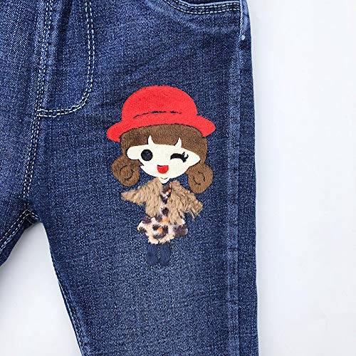 Peacolate 4-9T Infant Little Kids Girls Embroidery Jeans Denim Pants3