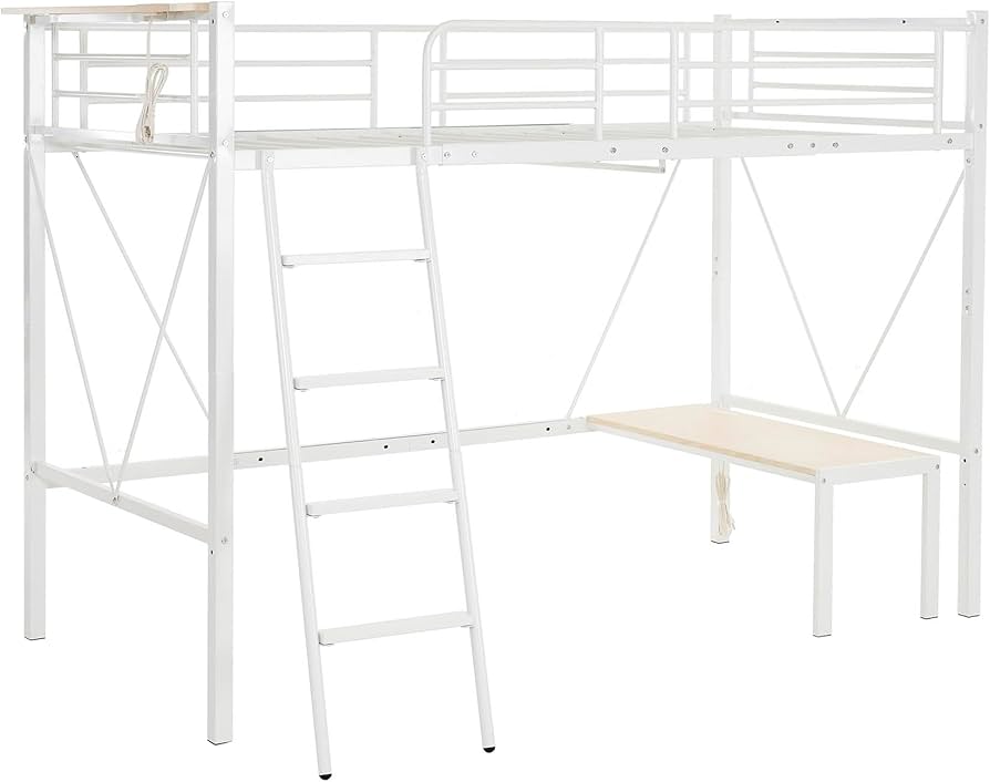 Amazon｜ロフトベッド シングル デスク付き コンセント付き 高さ150cm