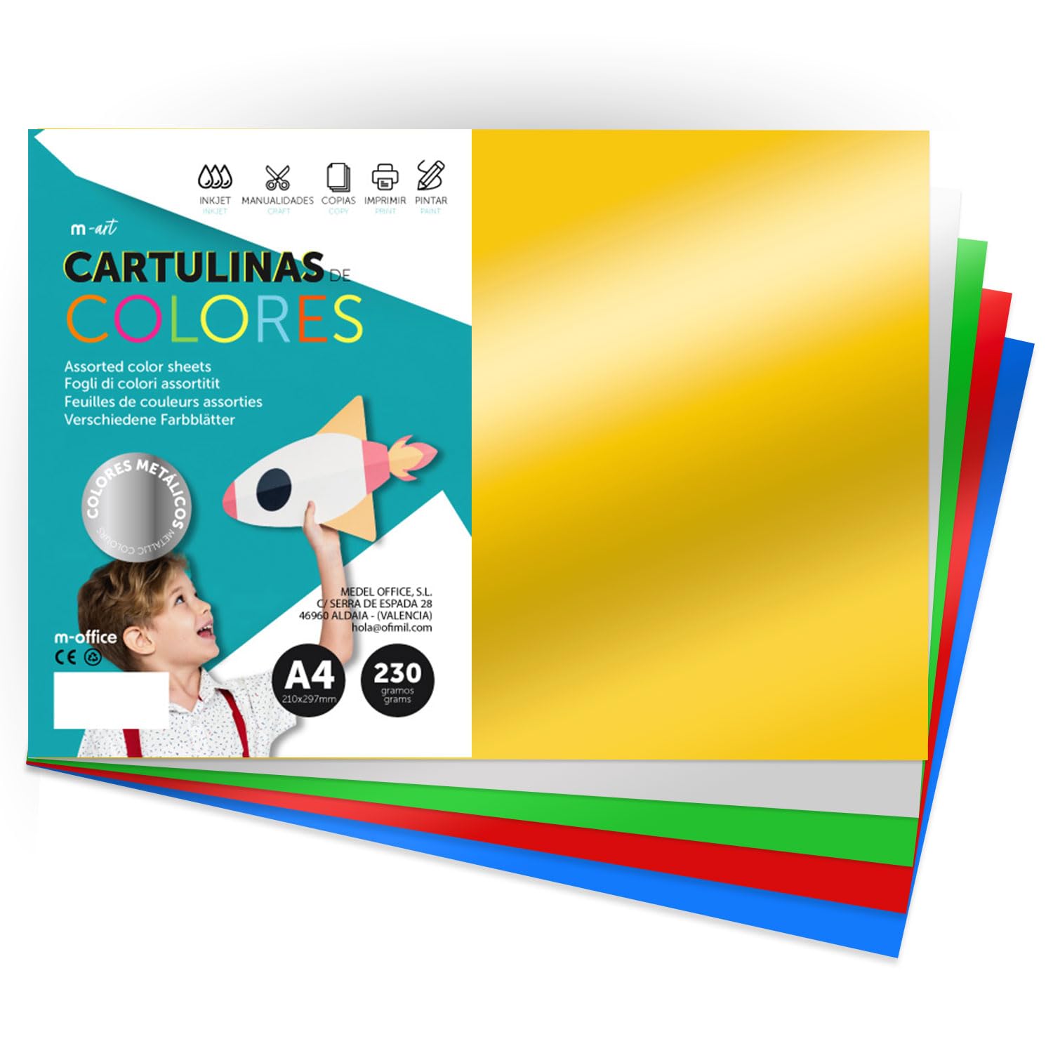 Lot 10 Feuilles Carton Métallisé Bleu 50x65 Cm 230 G/m² – Papier Brillant Pour Loisirs Créatifs, Décorations, Cartes Et Projets Artistiques