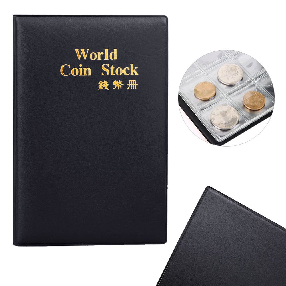 Album Bill Coin Collection Storage Collection Pocket Pennies120 Holders Black