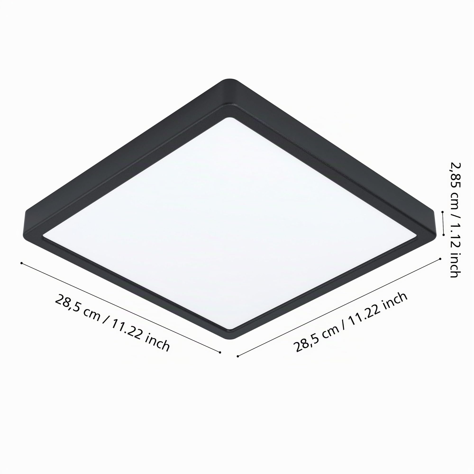 Eglo LED Plafonnier extérieur Argolis 2, IP44, 28,5 cm, métal noir, plastique blanc, blanc chaud