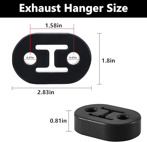 Miniatura 2 de Suspensión de goma de escape, colgadores de silenciador de goma. Montaje de buje aislante de goma, soportes de escape de goma con 2 agujeros de 0.47