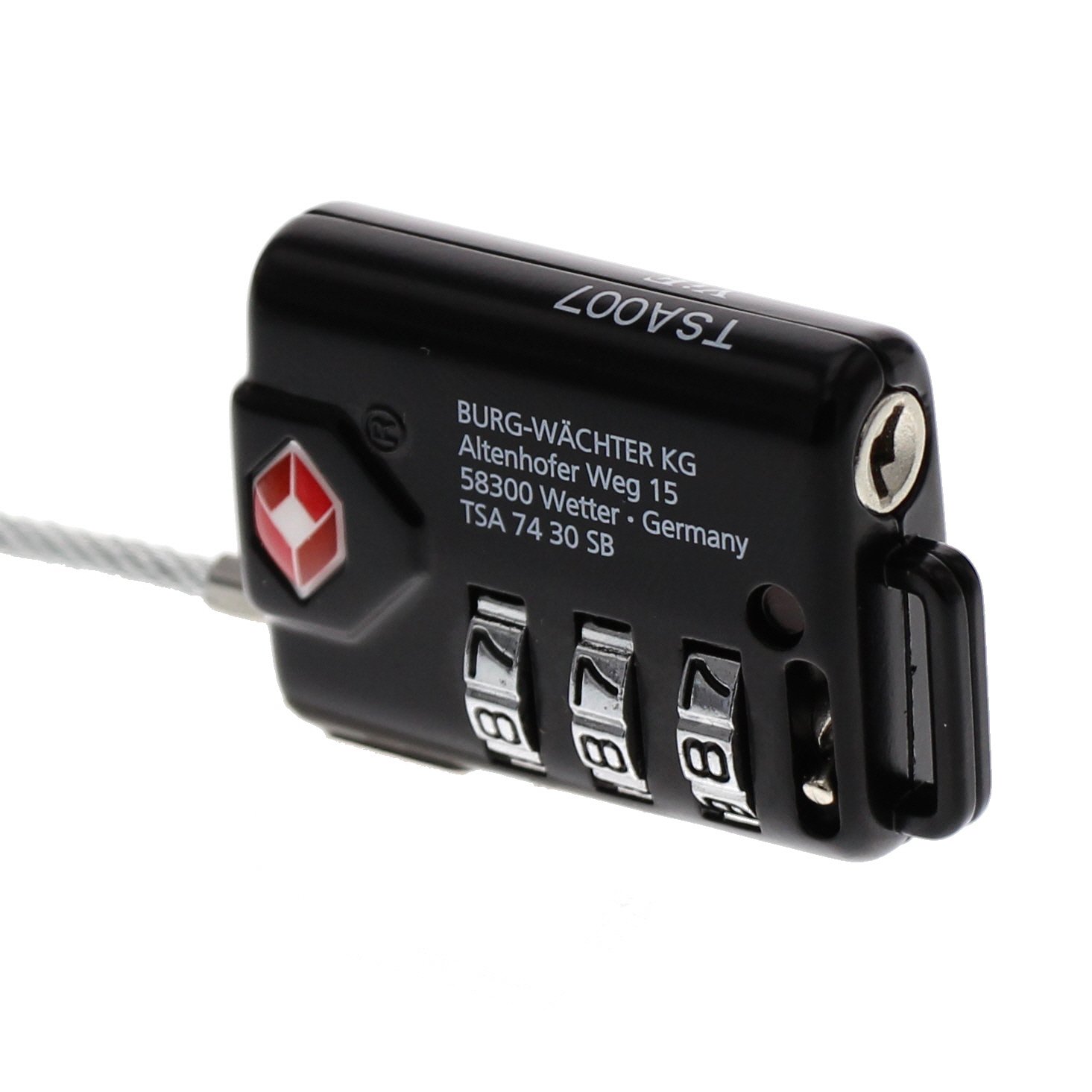 Burg-Wächter TSA 74 30 SB, grubość pałąka: 2,9 mm, czarny