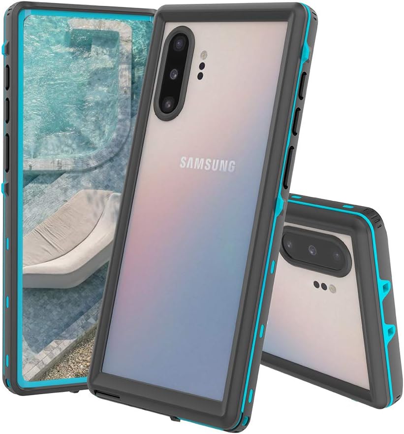 Galaxy Note10+ Plus/Pro/5G Waterproof Case, Built-in Screen Protector Full of 360°Degree Protection Waterproof Shockproof Dirt-Proof Rugged Bumper Case for Galaxy Note 10 Plus 5G (Teal, Clear)