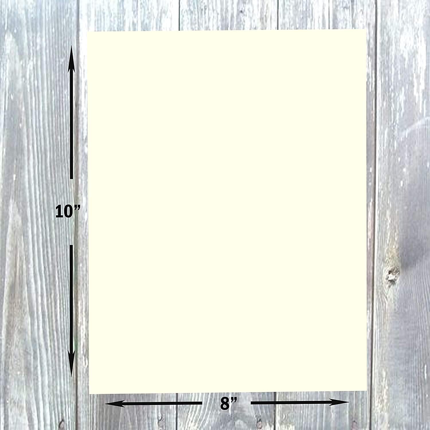 Hamilco Cartulina de color crema de papel grueso – 8 x 10 pulgadas de peso pesado 80 libras tarjeta de cubierta para impresora – paquete de 50