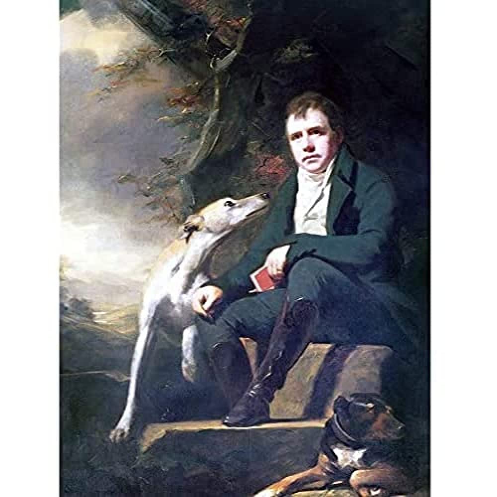 Raeburn Portrait Sir Walter Scott Dogs Painting Unframed Wall Art Print Poster Home Decor Premium