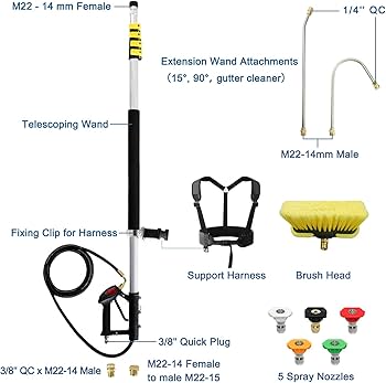 Amazon.com: janz Aluminum 24 FT Telescoping Pressure Washer Wand