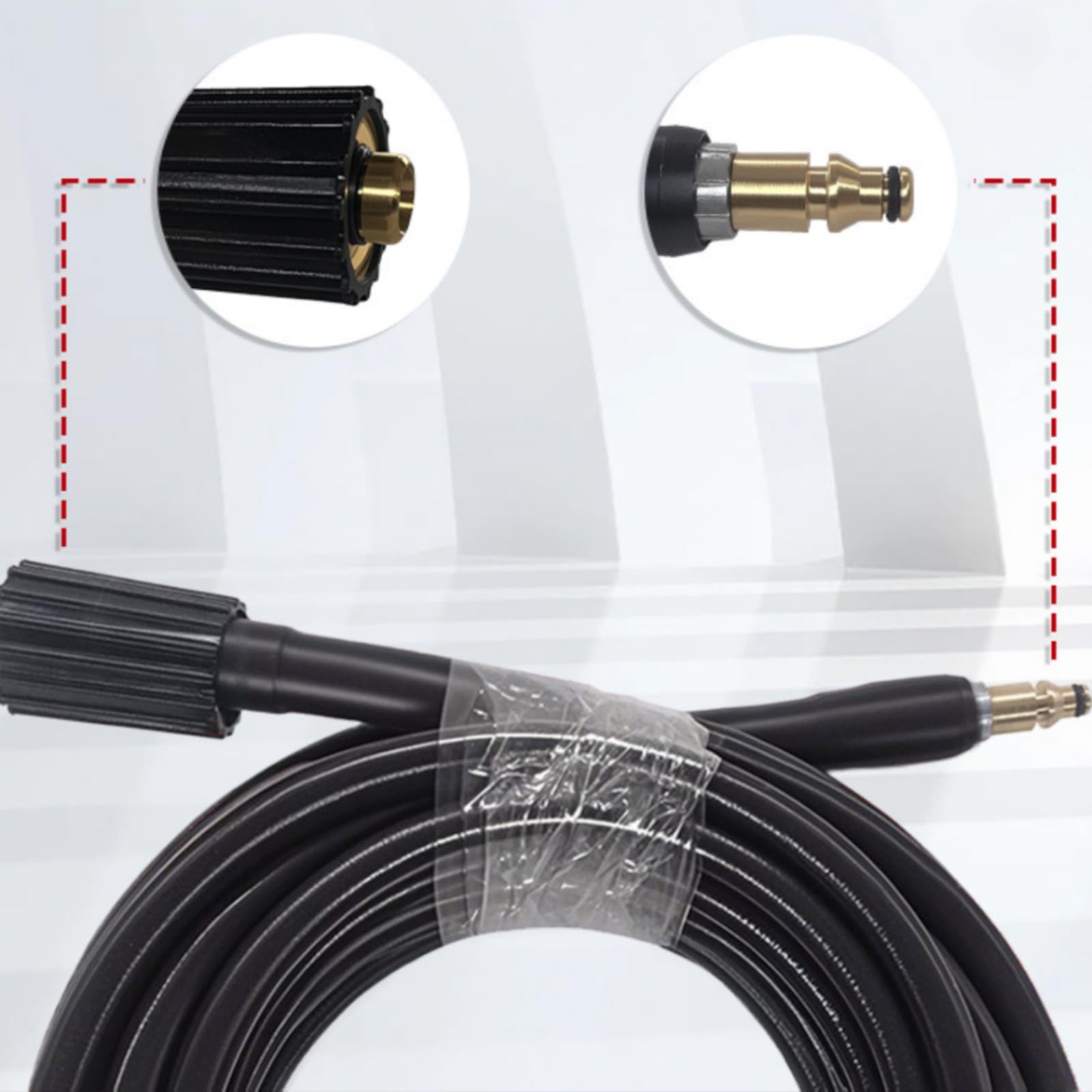 Milageto de Limpieza de Alta Presión Compatible con Hidrolimpiadora C Model 130 Tubo Conducto PVC Flexible de Uso con Conectores, 10m