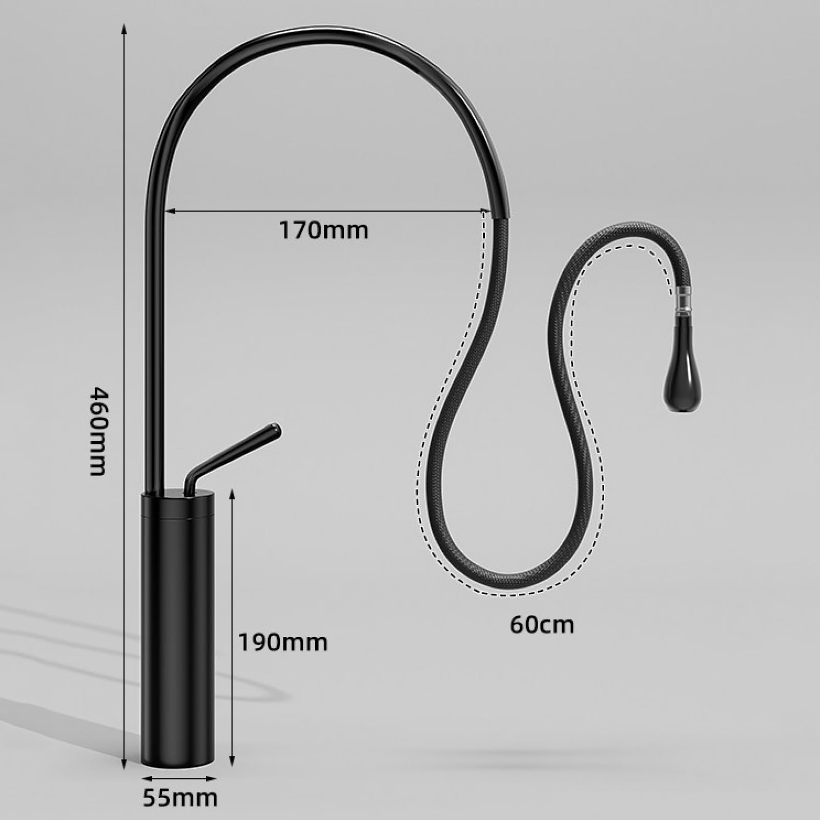 Miscelatore Bagno Estraibile In Ottone Nero
