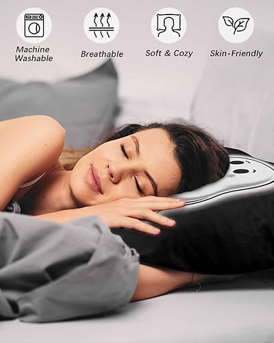 Miniatura 5 de Fundas de almohada de Halloween tamaño King, 2 paquetes de fundas de almohada suaves decorativas para sofá de cuerpo largo lumbar con cierre de