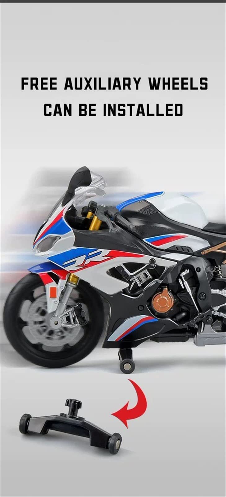 Modello 1:12 Per BMW S1000RR In Lega Modello Di Auto Diecast Giocattoli Per I Ragazzi Regalo Compleanno Per Collezione(White)