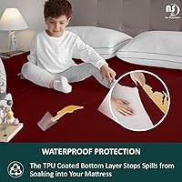 Vista 4 de Funda de colchón con cremallera, tamaño individual, protector de colchón de poliéster 100% impermeable, funda de colchón con cremallera de alta