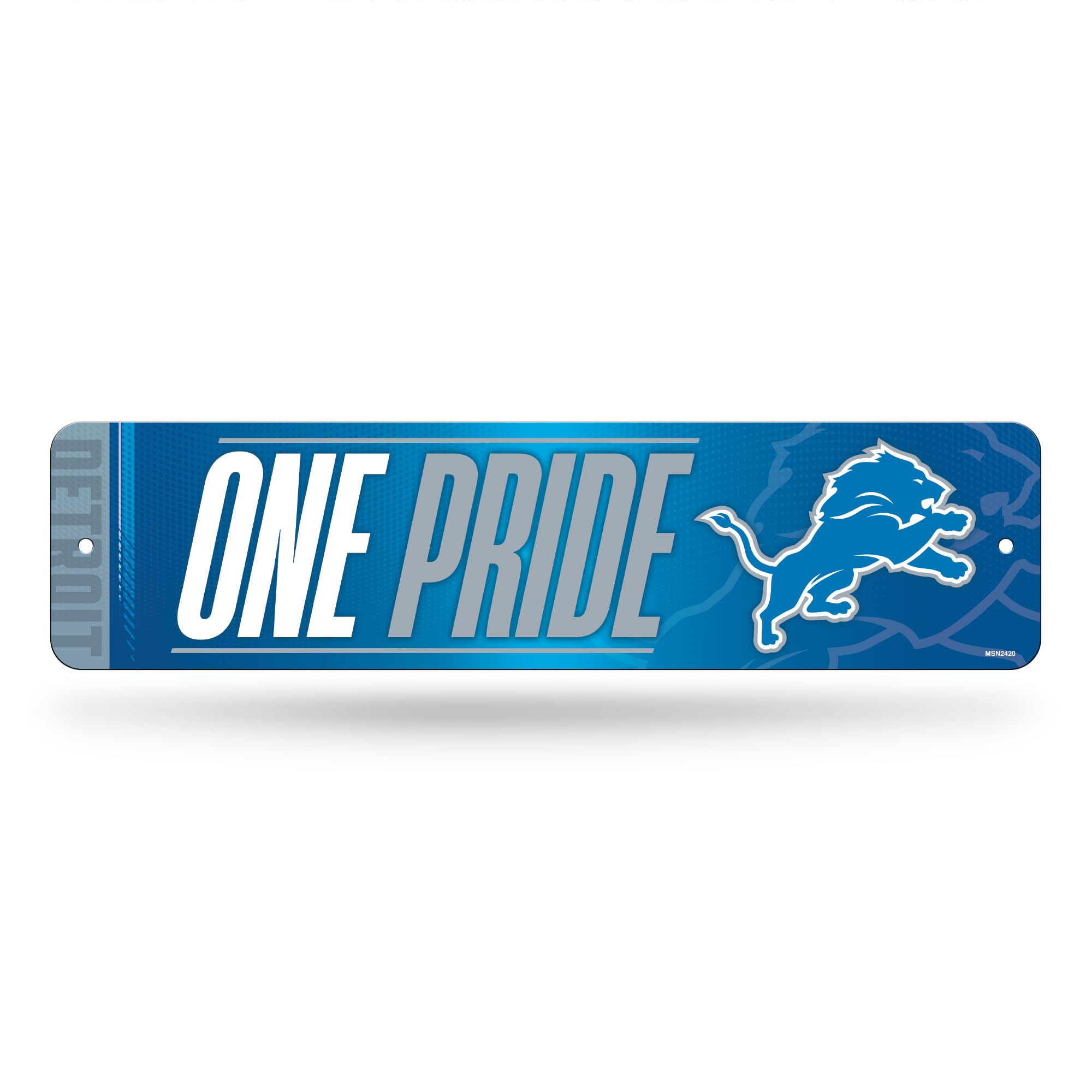 Rico Industries NFL Football Detroit Lions Metal Street Sign 4" x 15" Home Décor - Bedroom - Office - Man Cave