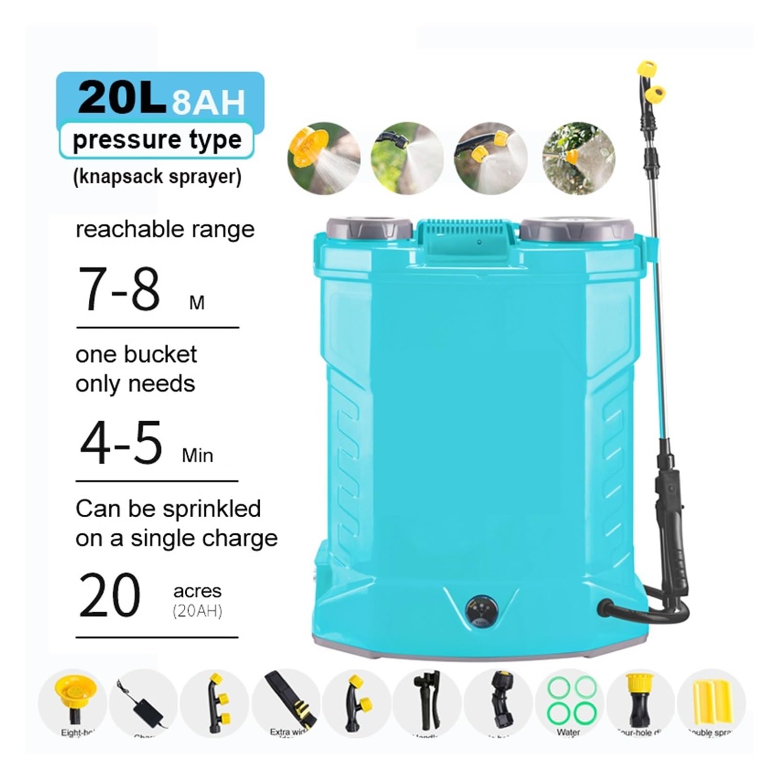 Opryskiwacz Elektryczny, Elektryczny zraszacz rolniczy 20L z natryskiem kanałowym powietrznym Rozdzielacz ładunku do nawadniania ogrodu(20L Spray)