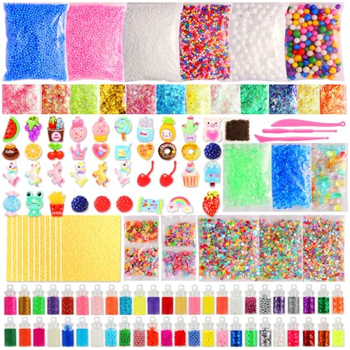 Cityacts Slime Accessories Kit For Kids – Slime Mix-Ins Craft Supplies (Charms, Glitter, Foam Balls, Sequins) – Diy Craft Supplies, No Glue Included