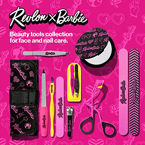 Revlon x Barbie Mini Tweezer Set: Stainless Steel Hair Removal Tools with Travel Case