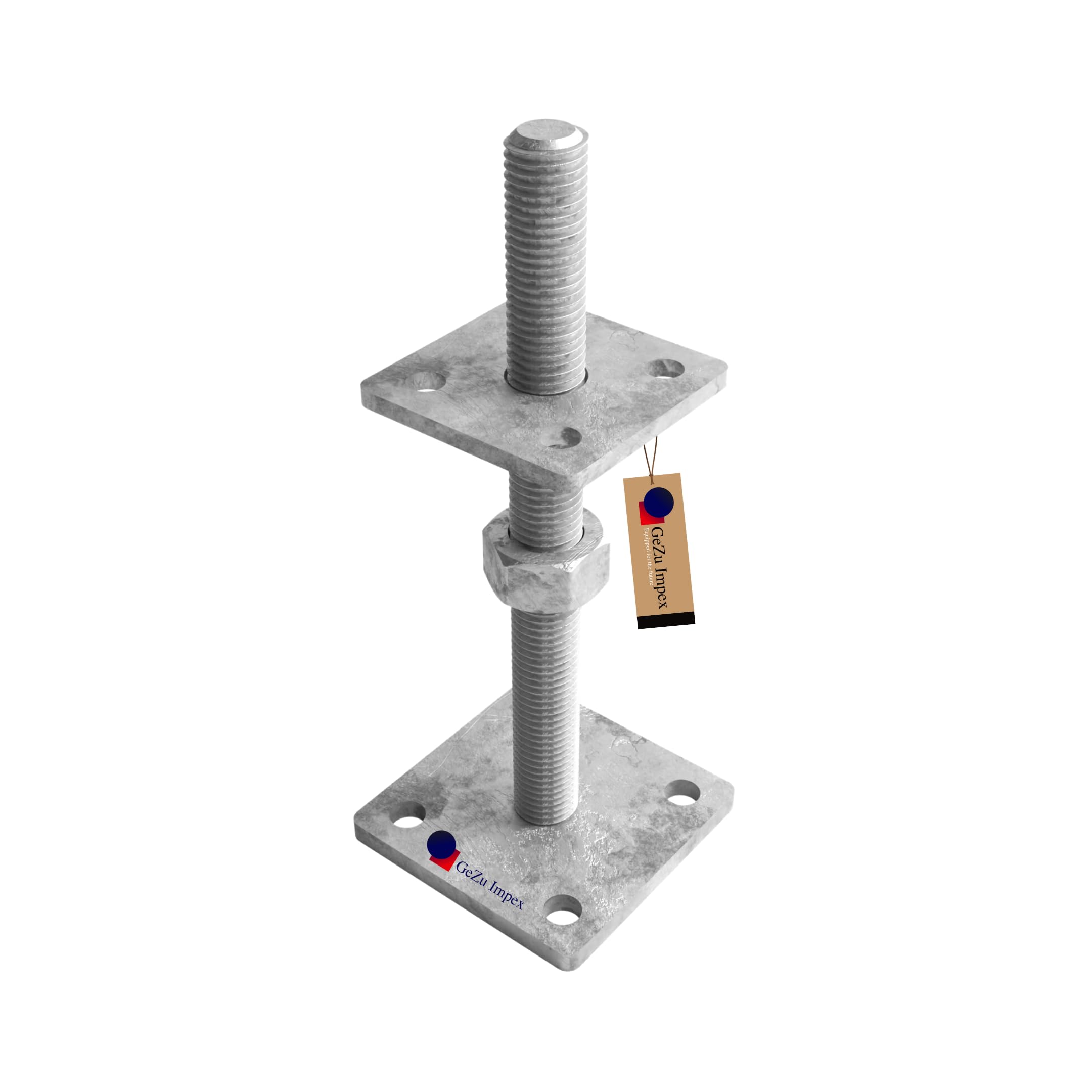 GeZu Impex Adjustable Post Support 70 x 70 mm Electroplated Set of 4 height adjust holder elevated base — view 45