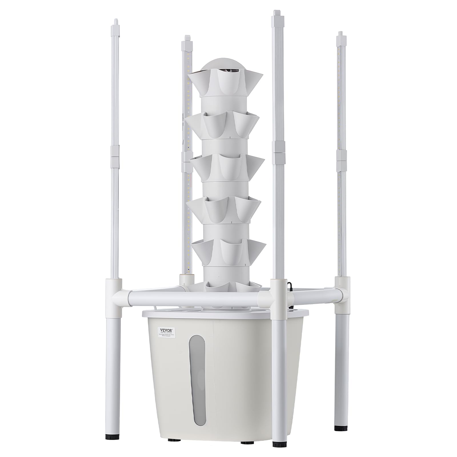 VEVOR Torre Idroponica 6 Ripiani, Sistema di Coltivazione per Piante Erbe Aromatiche Frutta Verdure Lampada LED per Coltivazione Crescita Controllo App, Torre Idroponica Serbatoio 20 Litri