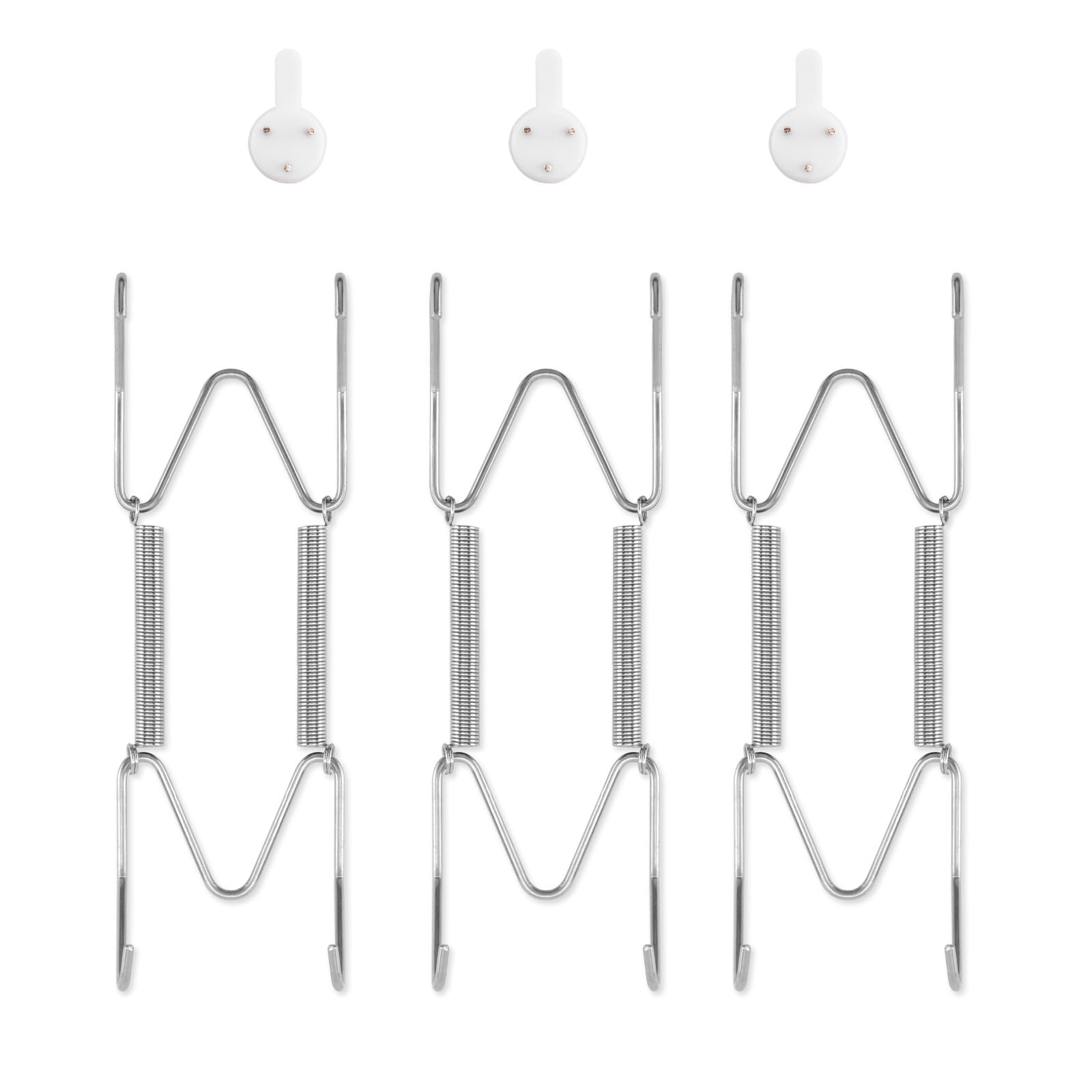 bilillo 3 pack plate hangers for the wall suitable for 6-8 inch art plate stainless steel invisible heavy duty wire plate holder with wall hooks plate hangers for displaying plates silver