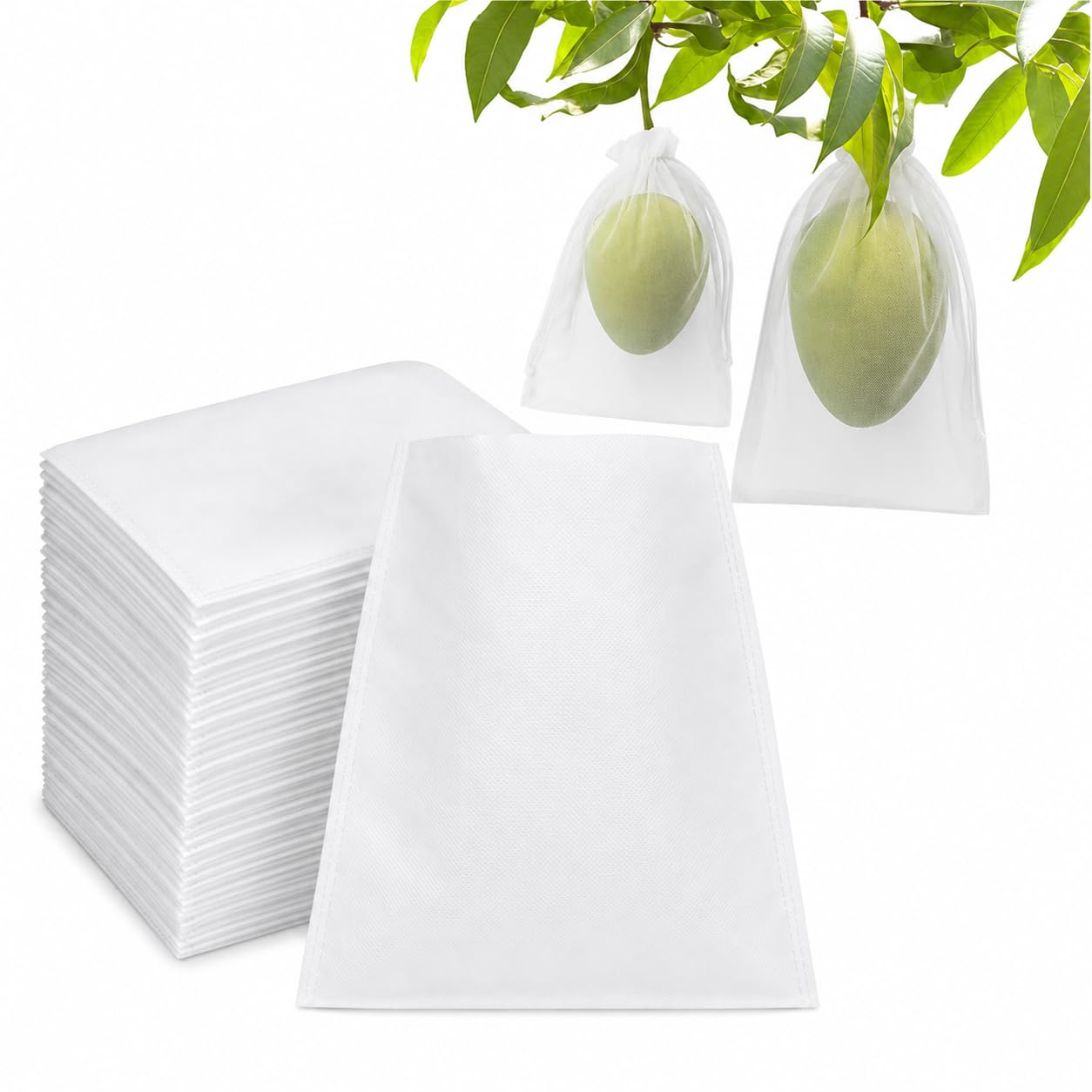 Nidy® Guava and Mango Fruit Cover Bag – Non Woven Crop Protection Bags for Mango and Guava Farming | UV Resistant Fruit Protection Covers Against Insects, Birds and Dust Size 8x10Inch Pack of 50-picture-13