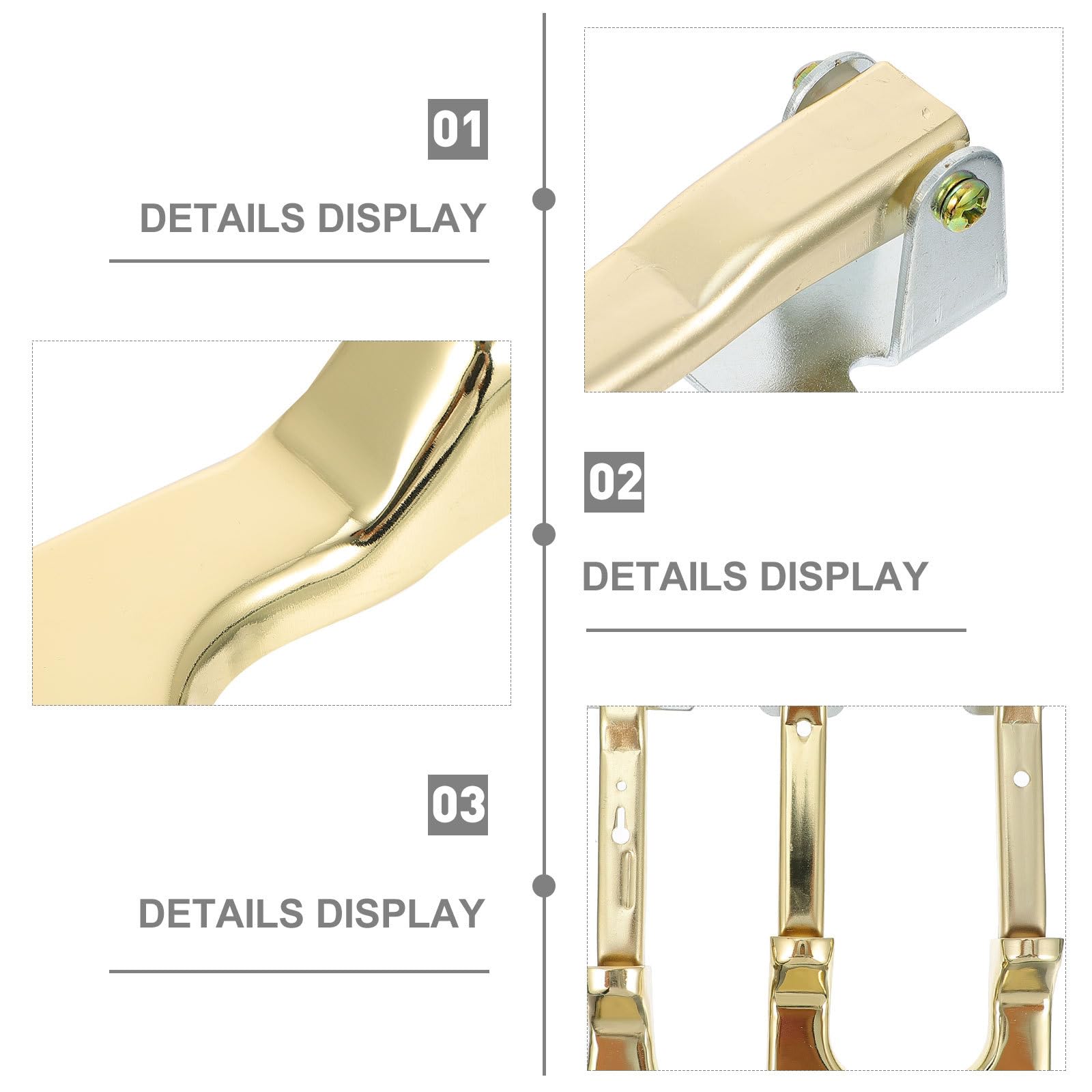 Set de 3 Pedales de Piano Vertical en Metal Dorado para Accesorios Duraderos, Compatibles Teclados y Pianos Acústicos
