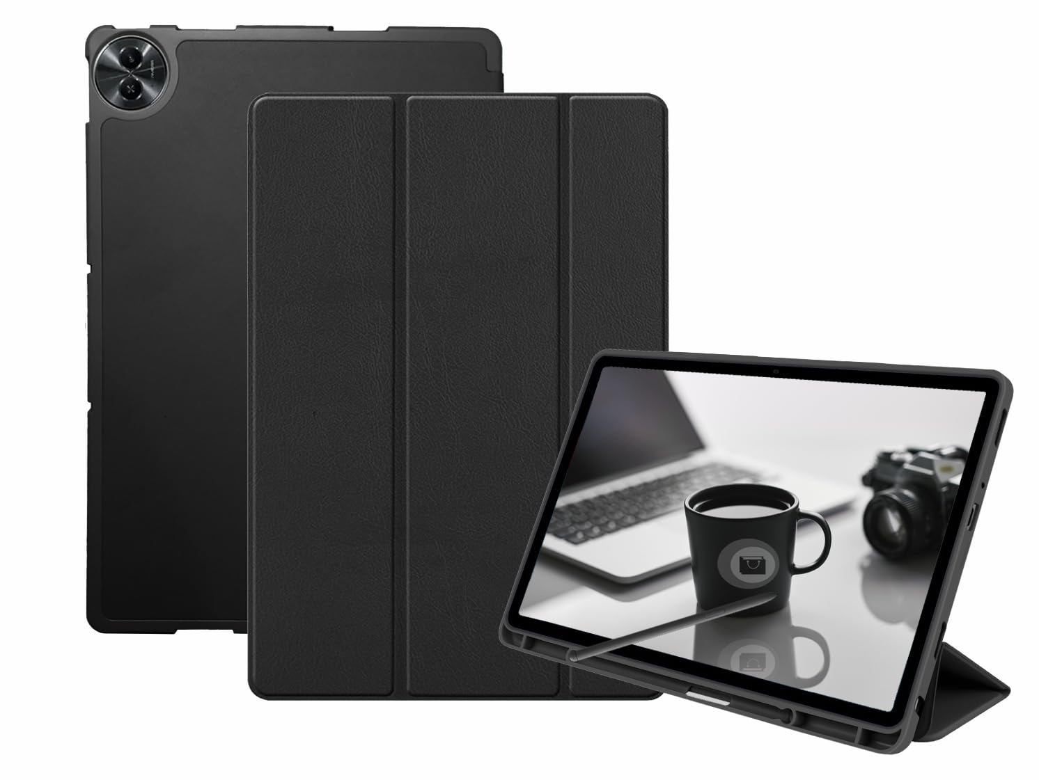 ORRINKART Tri-fold Smart Cover Case for Realme Pad 2 Tablet 11.5 inch 2023 Model (RMP2204) Pen Holder Flexible Back PU Leather (Black) (B0CPT38NW4) Amazon Price History, Amazon Price Tracker