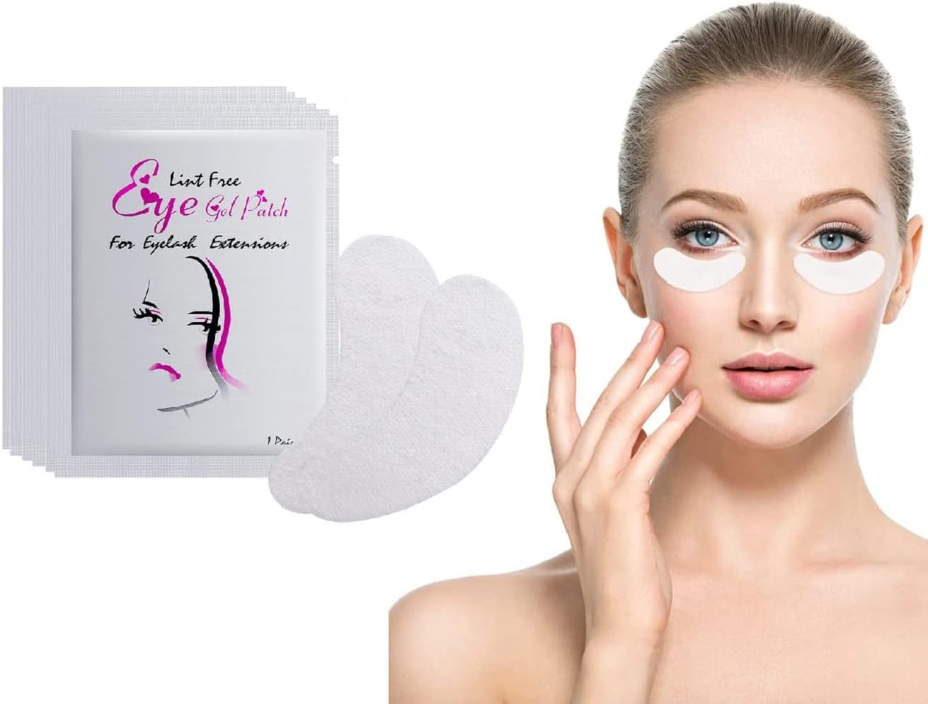 50 Pairs Under Eye Gel Pads, Lint Free Skin Friendly Under Eye Patches