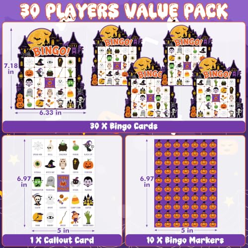 30 Sets Halloween Games, Halloween Bingo Game Cards Party Favors for Family - image 2