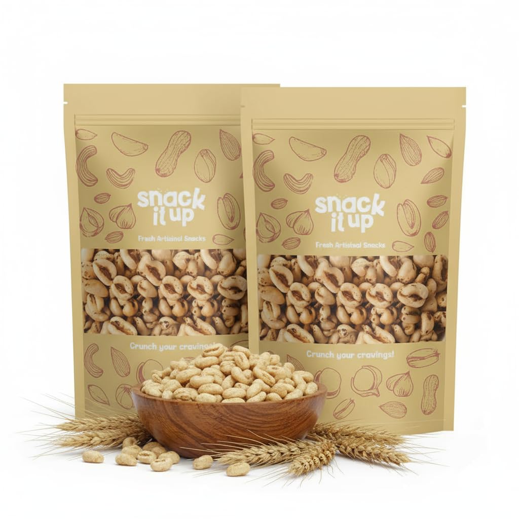 SNACK IT UP Salted Wheat Puffs (70g x 2) | Whole Grain, Protein Rich, Baked Not Fried, Crunchy Diet Healthy Snack | High-Fibre Namkeen, Goodness of Millets | Lightly Salted, Oil Free Snack (Puffed Wheat Seeds) | Premium Healthy Snacks for Kids/Adults-image-6