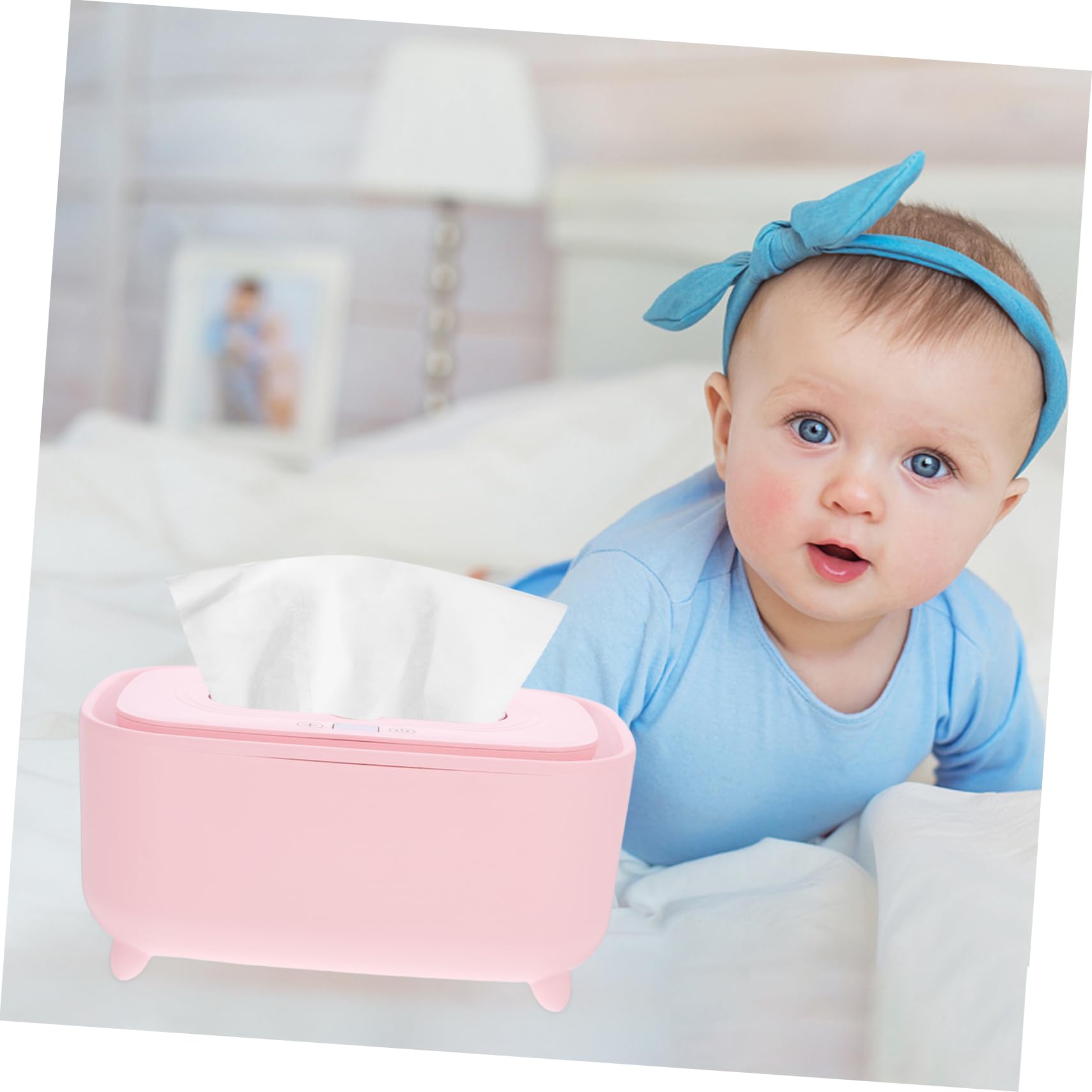 SUPVOX 3 Pièces Boîte De Tissus Chaude Et Intelligente Tu Lingettes Distributeur Simplement Plus Chaud Chauffe-lingette pour Bébé Rose PP