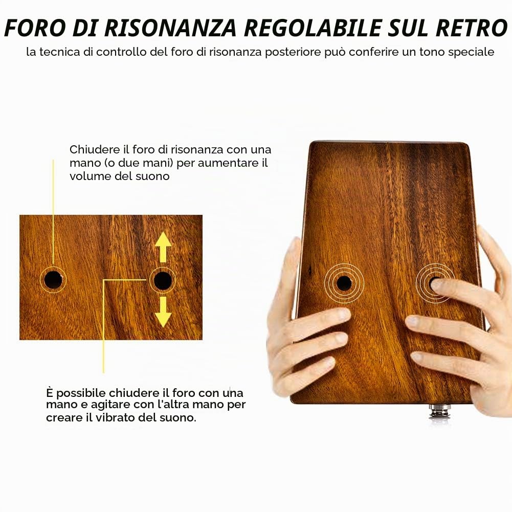 Alnicov 17 tasti Acacia EQ Kalimba, pickup integrato per pianoforte elettrico con dito e interfaccia audio da 6,35 mm per principianti Strumenti musicali professionali