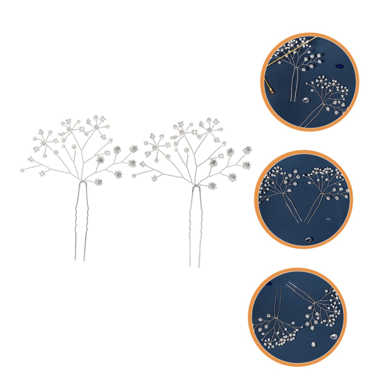 MAGICLULU 5 Sets Haarnadel Braut Haarstyling Für Hochzeit Eleganter Haarschmuck Für Frauen Abend Party Bankett 2 Stück * 5