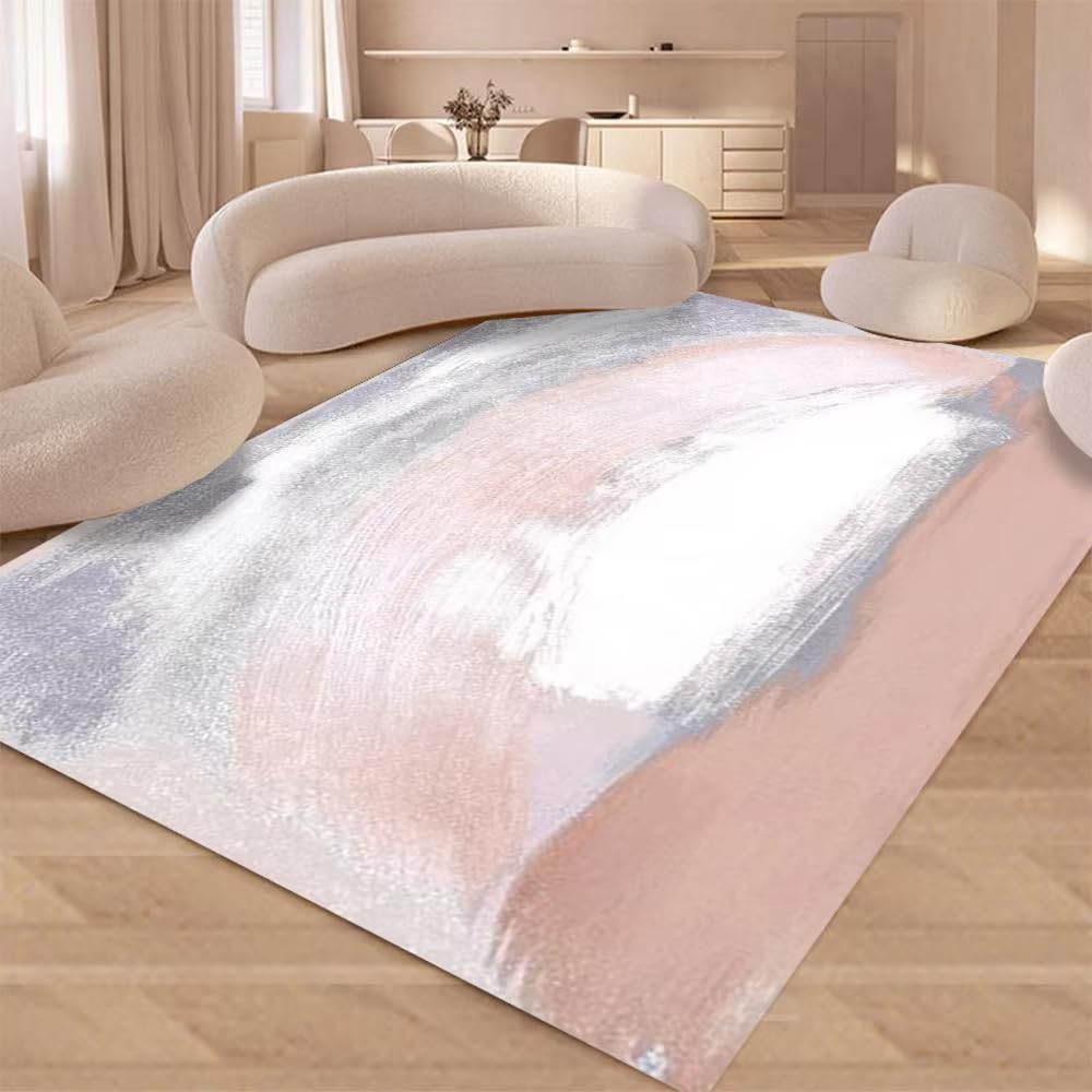 Tapis doux anti-peluches et antidérapant motif abstrait en flanelle