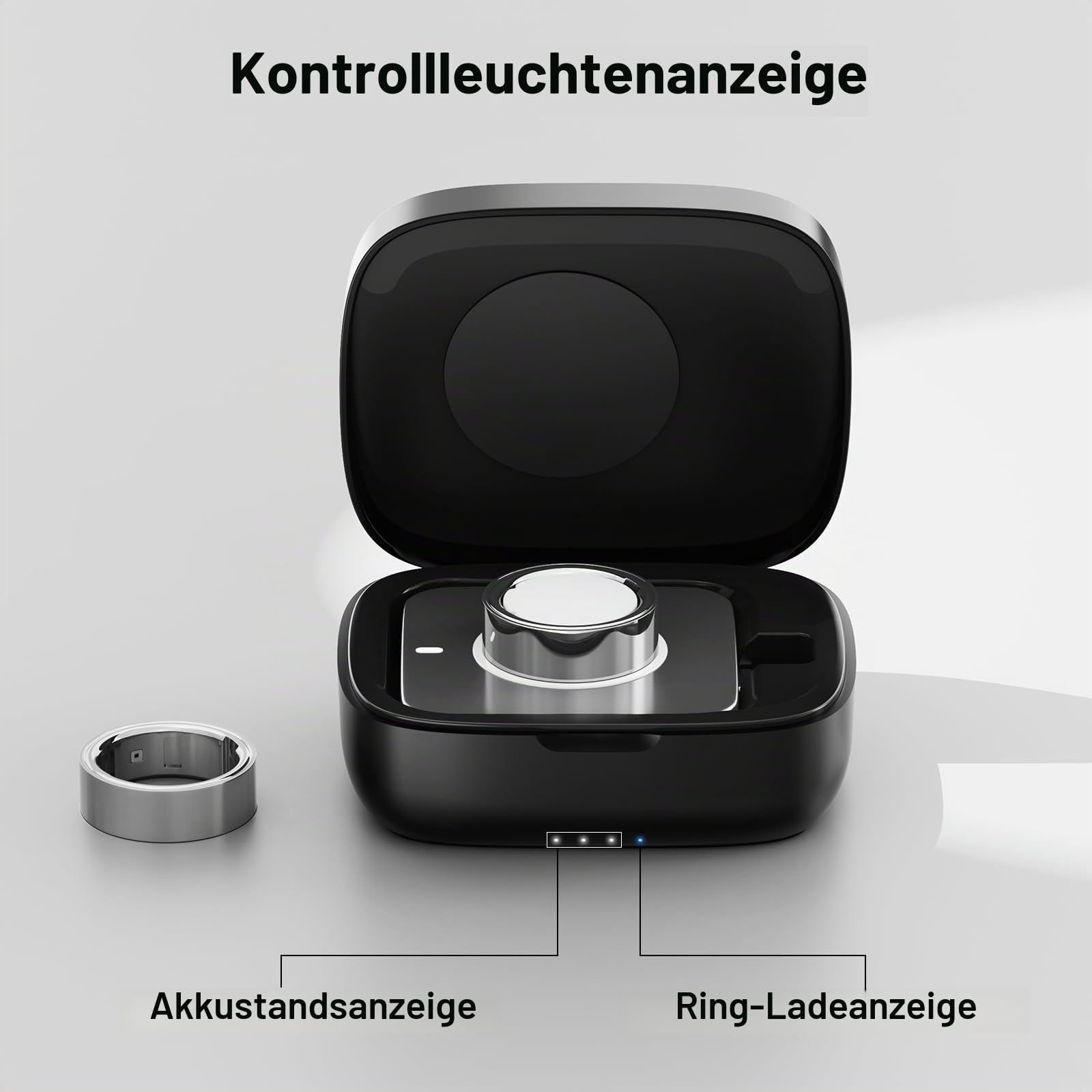 Kabellose Ladehülle für Oura Ring 4 & 3 Ladegerät, 1000 mAh tragbare Reise-Ladestation, passend für alle Ring-Gen-4- und 3-Größen, 30 Tage Laufzeit