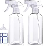 JohnBee Spray Bottles - 16.9oz/2Pack - Premium Adjustable Spray Bottles for Cleaning - No Leak And Clog Mister Spray Bottle - Spray Bottle For Hair, Plants, Pet, Vinegar, And Rubbing Alcohol Reagent