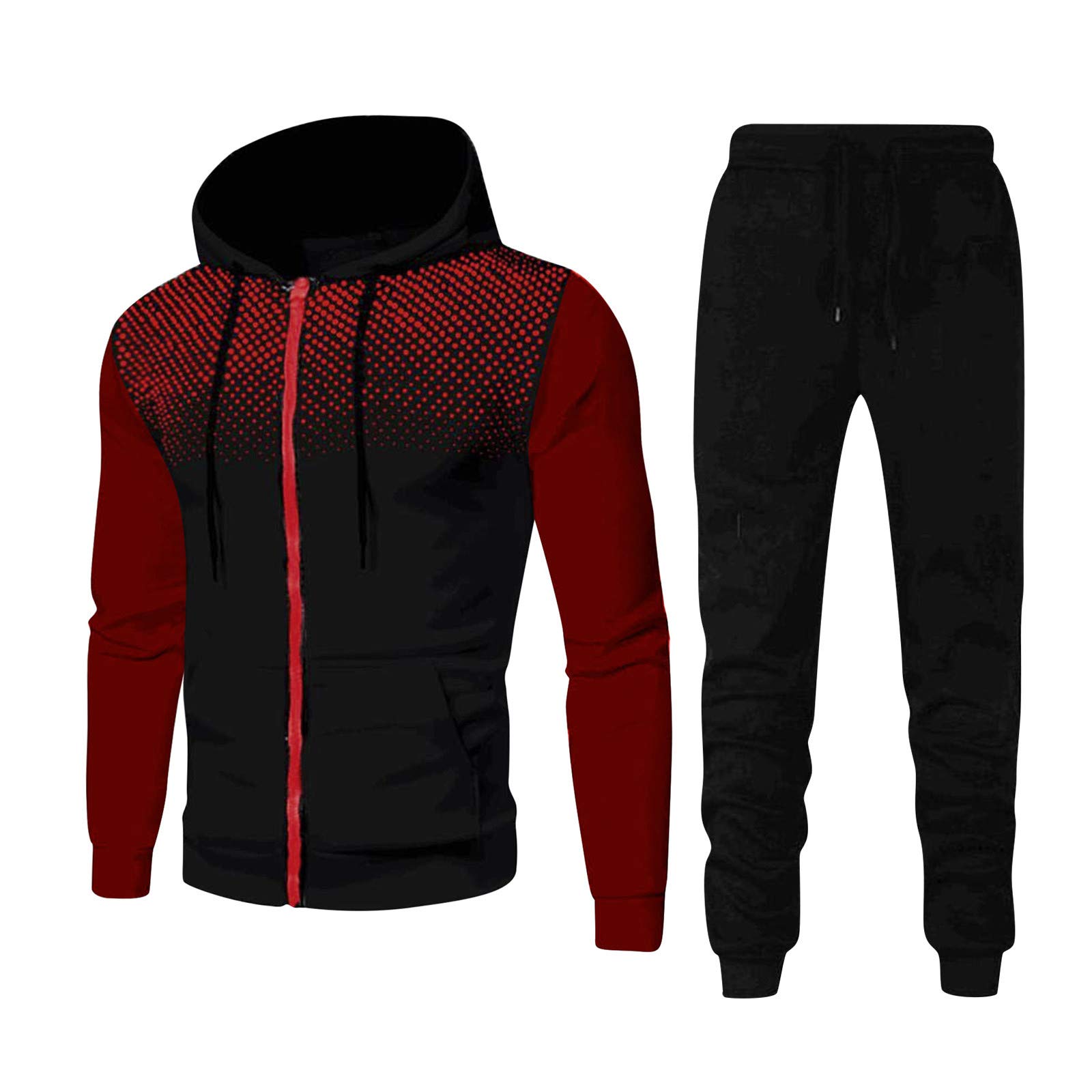 Chándal para hombre XL Chándal para hombre, traje de casa de un solo color, 2 piezas, traje de invierno acogedor para hombre, ropa de calle holgada, chándales de entrenamiento, traje de jogging para