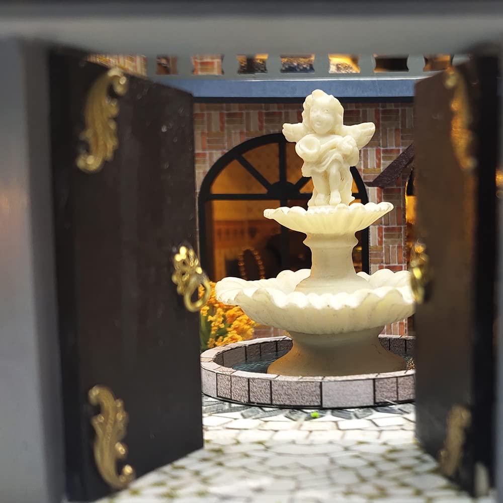 Fsolis Miniature avec des Meubles de Maison de poupée, kit 3D Dollhouse en Bois Ainsi Que la poussière et Le Mouvement de la Musique, 1