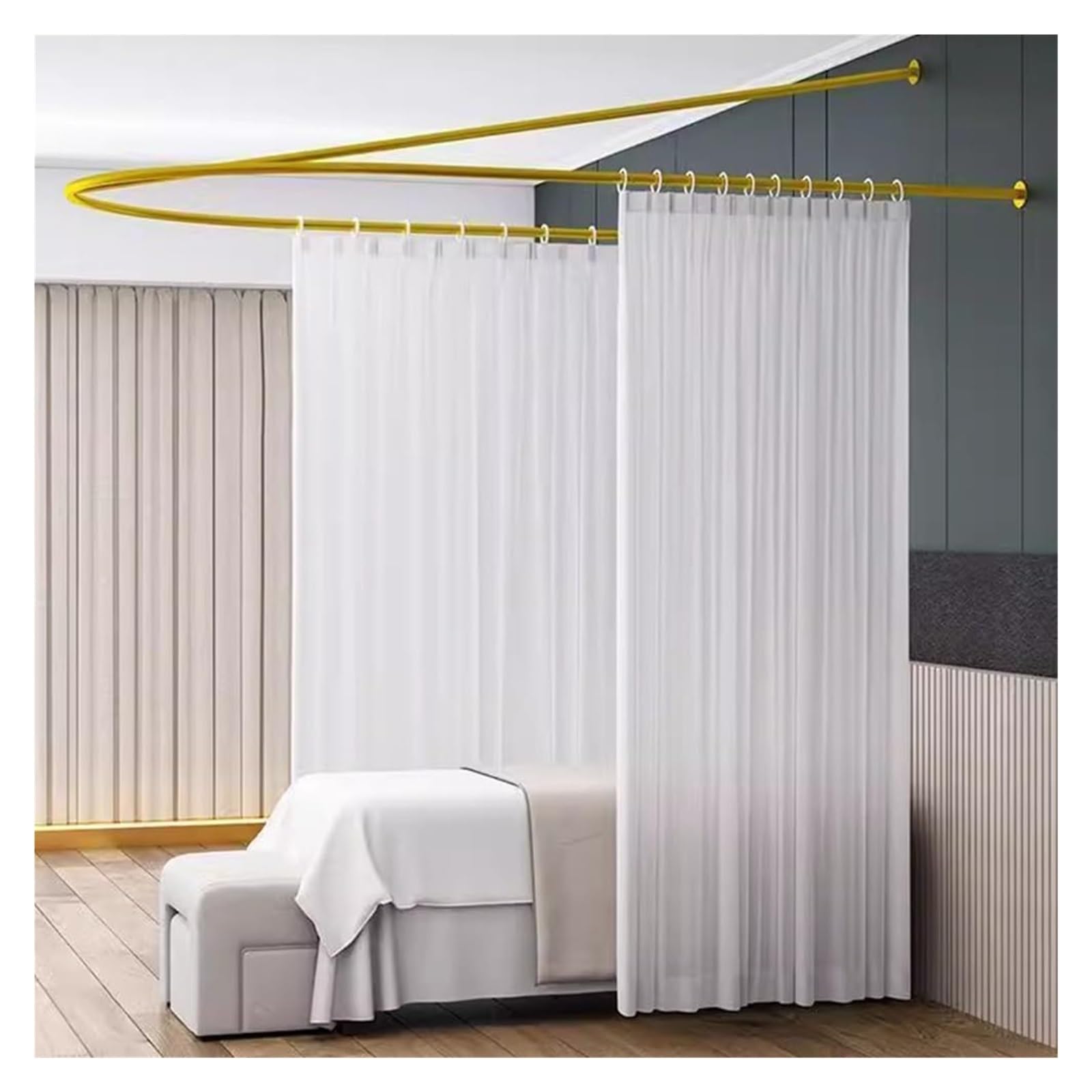 WQPMNYG d Support Rod Beauty Salon Partition CurtainSemiTransparent Room Divider for Privacy in Salons Clinics & Shared SpacesIdeal for Enhancing Privacy and Aesthetics