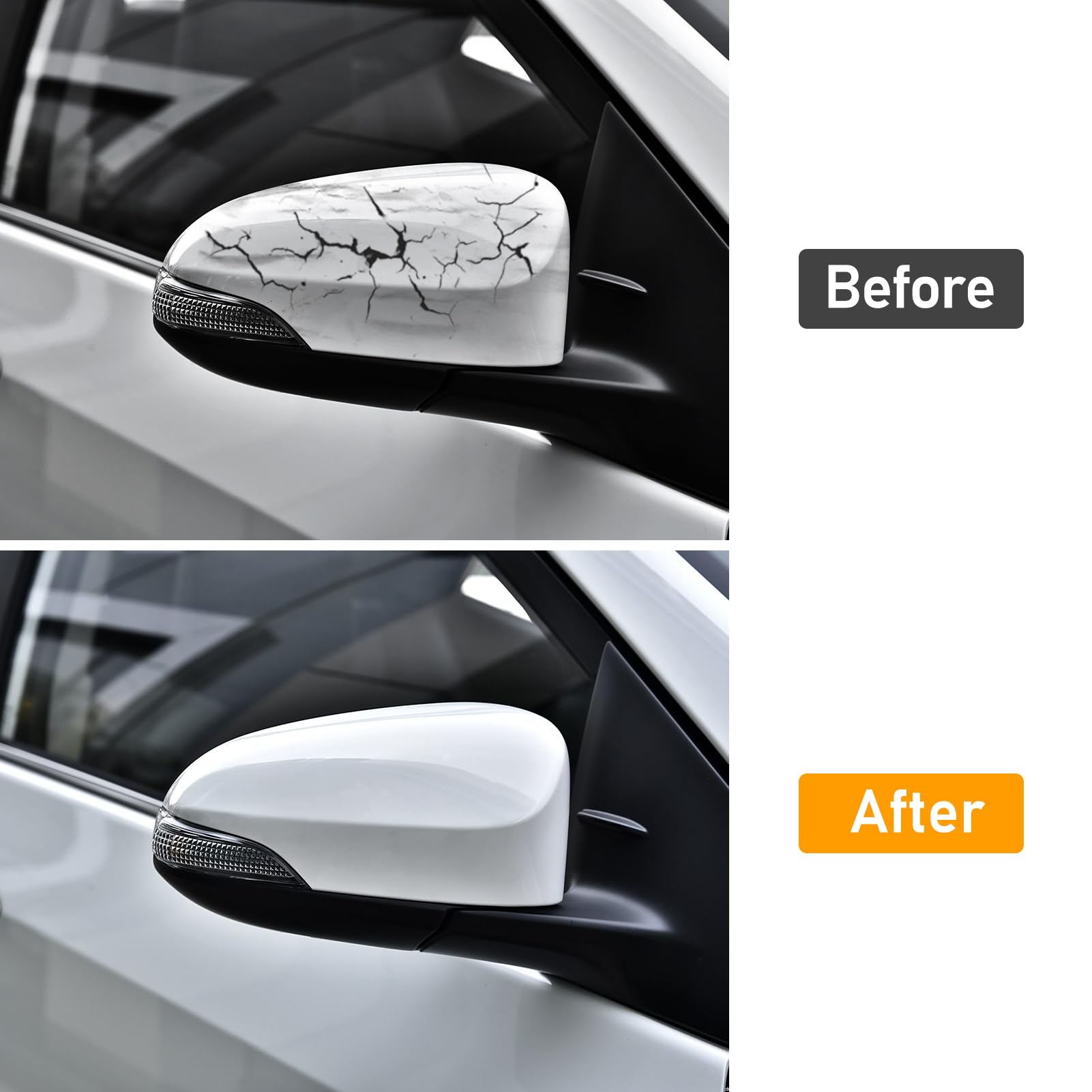 TTCR-II Copertura Specchietti Compatibile con Toyota Yaris Calotte Specchietti 2012 2013 2014 2015 2016 2017 2018 2019 Tappi Specchietti per Yaris 2012-2019（Bianco）