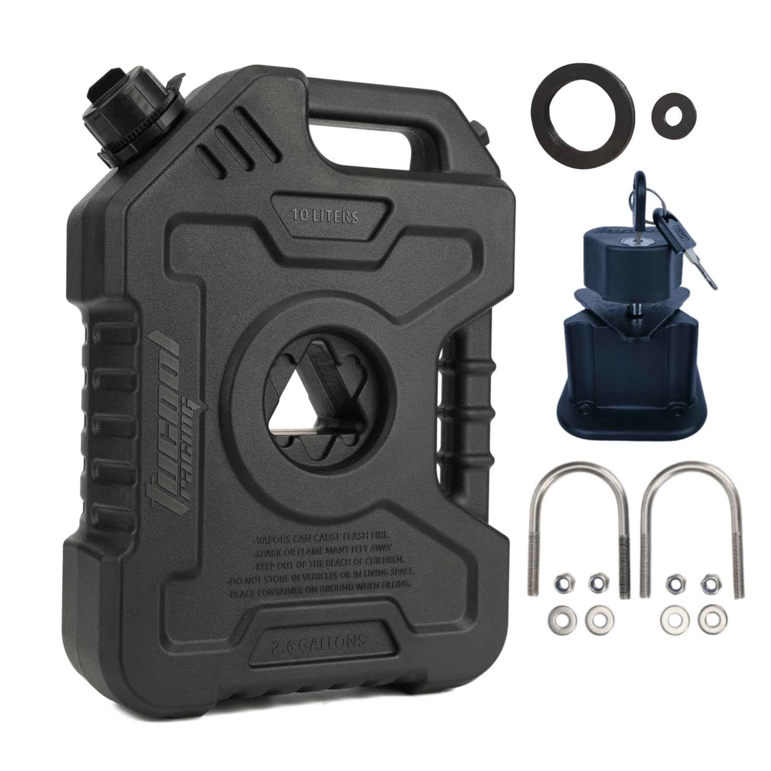 Tucool Racing 10L Jerry Can Fuel Tank 2.6 Gallon Backup Gas Can
