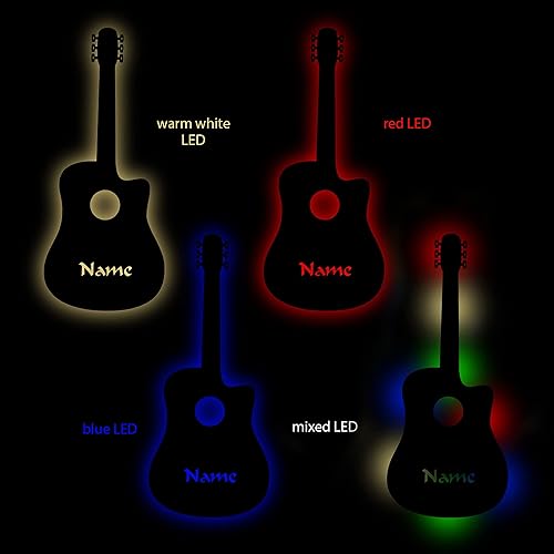 Miniatura 4 de Luz de guitarra LED única personalizada para colgar en la pared, personalizada con nombre para fanáticos de la música, hombres, mujeres, profesores