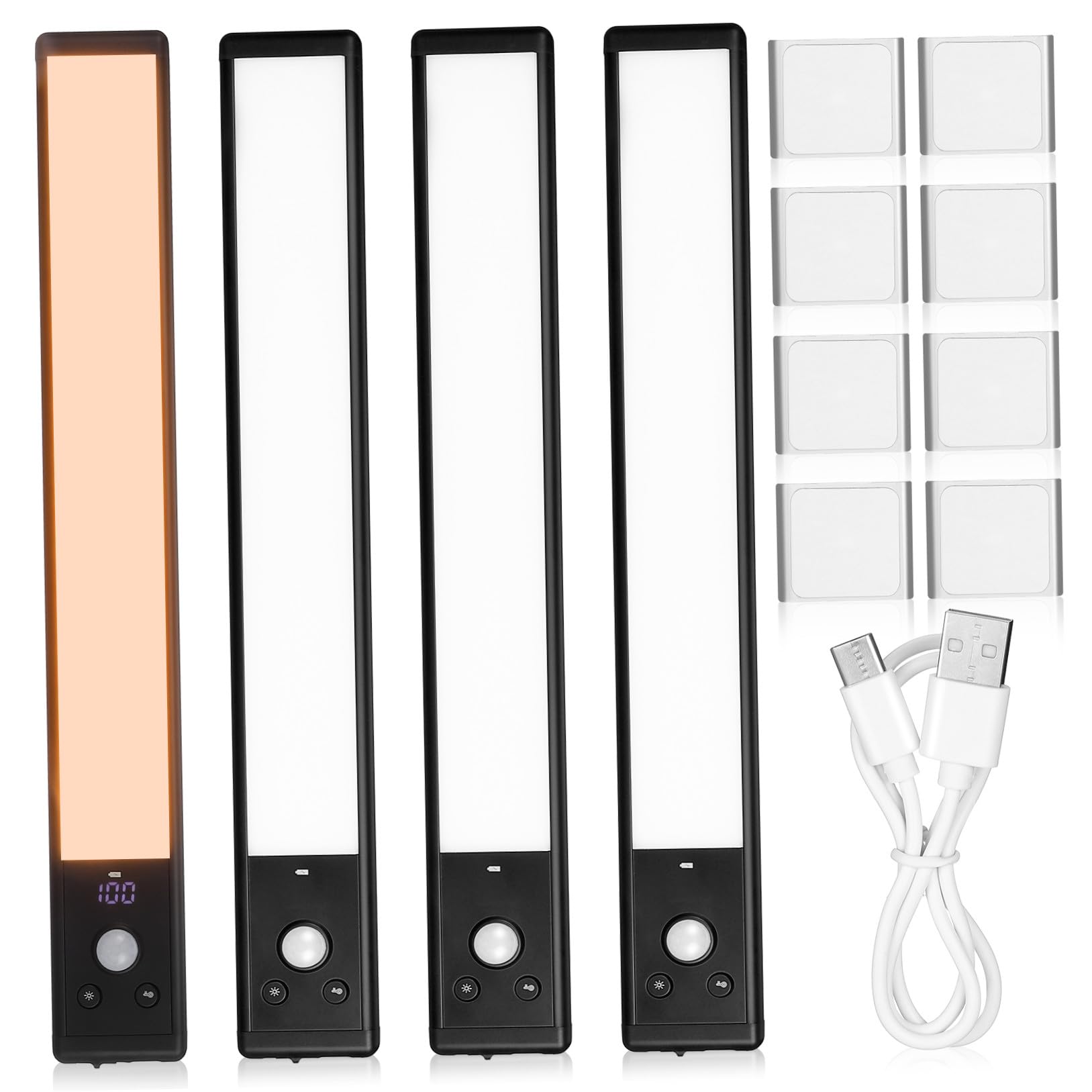 LALAFINA 4pezzi Luce Led Sensore Di Movimento Per i Mobili Illuminazione Ad Alta Luminosità Per Cucine Librerie Corridoi e Scale