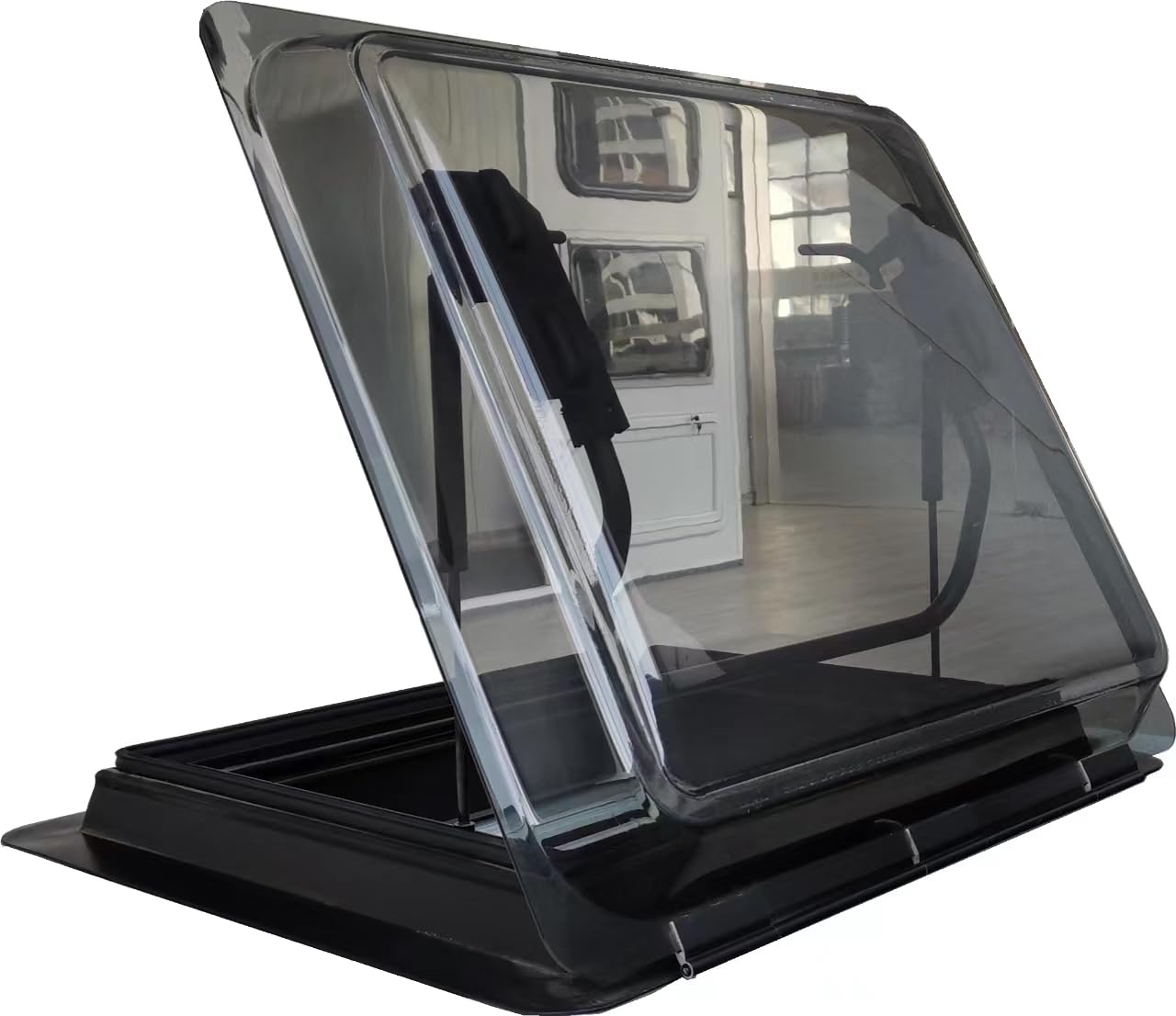 SwissOutdoor Skylight XL Dachfenster 700x500 mm – Premium Ausstellfenster für Wohnmobil, Camper & Wohnwagen – Doppel-Acrylglas, Rollo & Insektenschutz, weiß, Alurahmen, 100 % wasserdicht