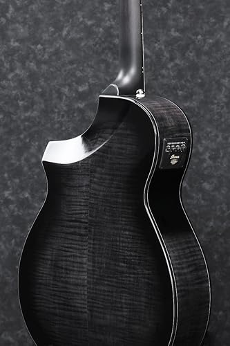 Miniatura 3 de Ibanez AEWC400 - Guitarra acústica eléctrica de 6 cuerdas diestro negro transparente Sunburst