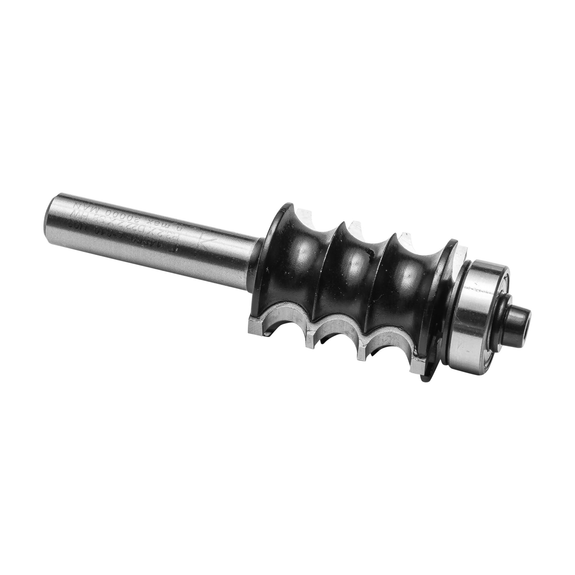 ENT 14850 Dekorativer Profilfräser HW, Schaft (S) 8 mm, Durchmesser (D) 22,2 mm, NL 25,4 mm, R 3,2 mm, SL 32 mm, mit Kugellager, konvex