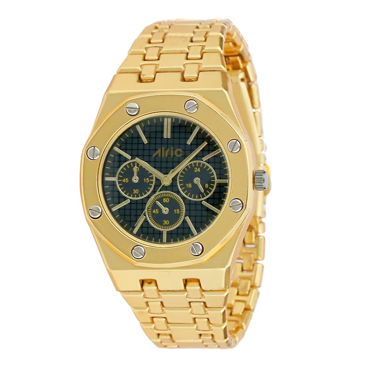 Alric Berry Watch for Boys Analogue Round Dial Display with Metal Stainless Steel Chain Strap 18K Gold Plated Stylish Latest Fashion Watches for Men and Boys Berry Golden & Black (B09Y9F2S9J) Amazon Price History, Amazon Price Tracker