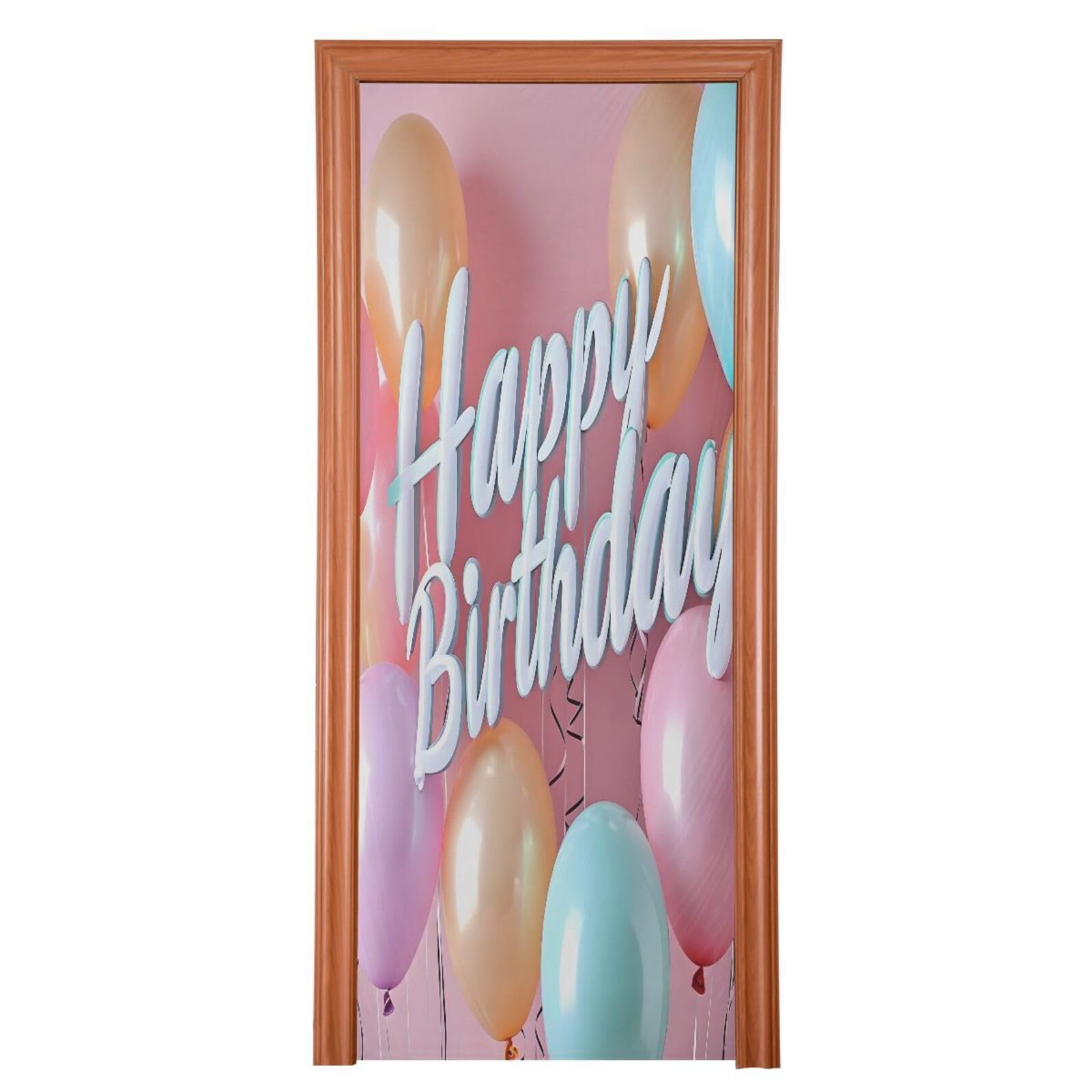 FLildon Birthday Theme Balloon Door Cover Decoration, Party Accessory Porch Decor for Festive Ornament Room Door Covers 36 x 98 Inch