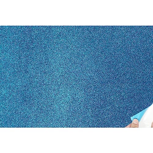 Allgala X-Large Self-Adhesive Glitter EVA Foam Sheets 12 Pack 12x16 inch (30x40cm) Paper Sheets- Blue Color-for Arts Crafts Projects, Classrooms, DIY Projects, Back to School Suppliers, Art Class